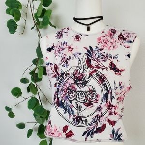 KENDAL + KYLIE Floral Cropped Tank Top